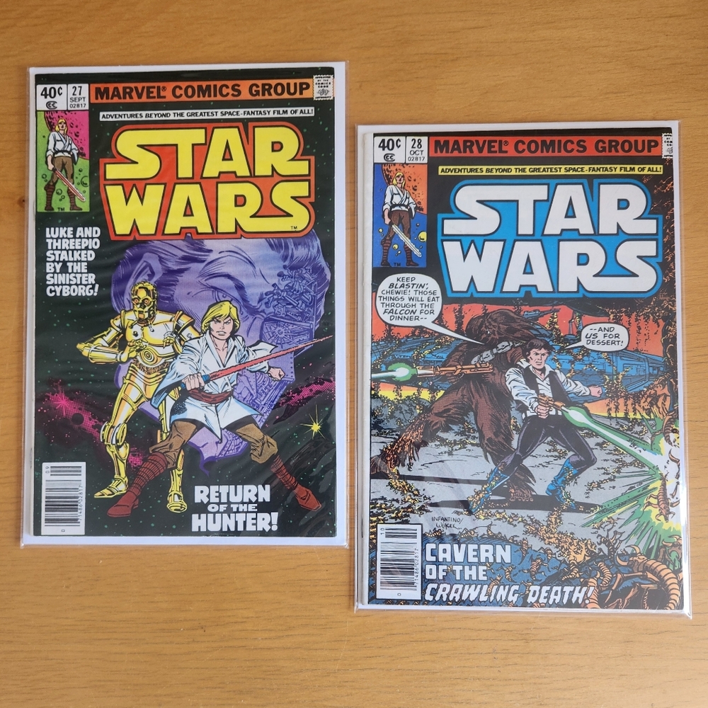 Star Wars #27 & #28, 1970s Marvel comic books (Lot of 2)
